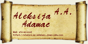 Aleksija Adamac vizit kartica